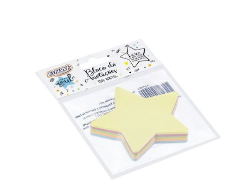 Anote Cole Smart Notes Star 70x70mm Colorido Brw
