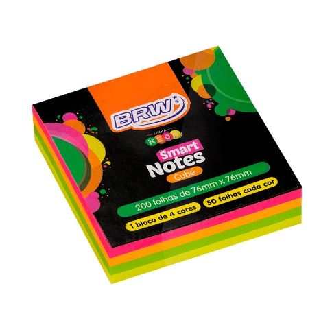 Bloco Smart Notes Cube 76x76mm Colorid