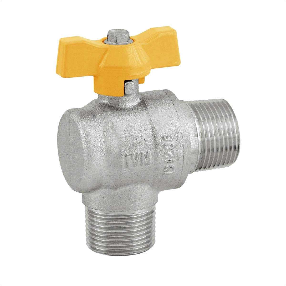 Registro Para Gás Esfera Angular 3/4 X 3/4 M X M Ivm Italy Borboleta Válvula Esfera Passagem Total