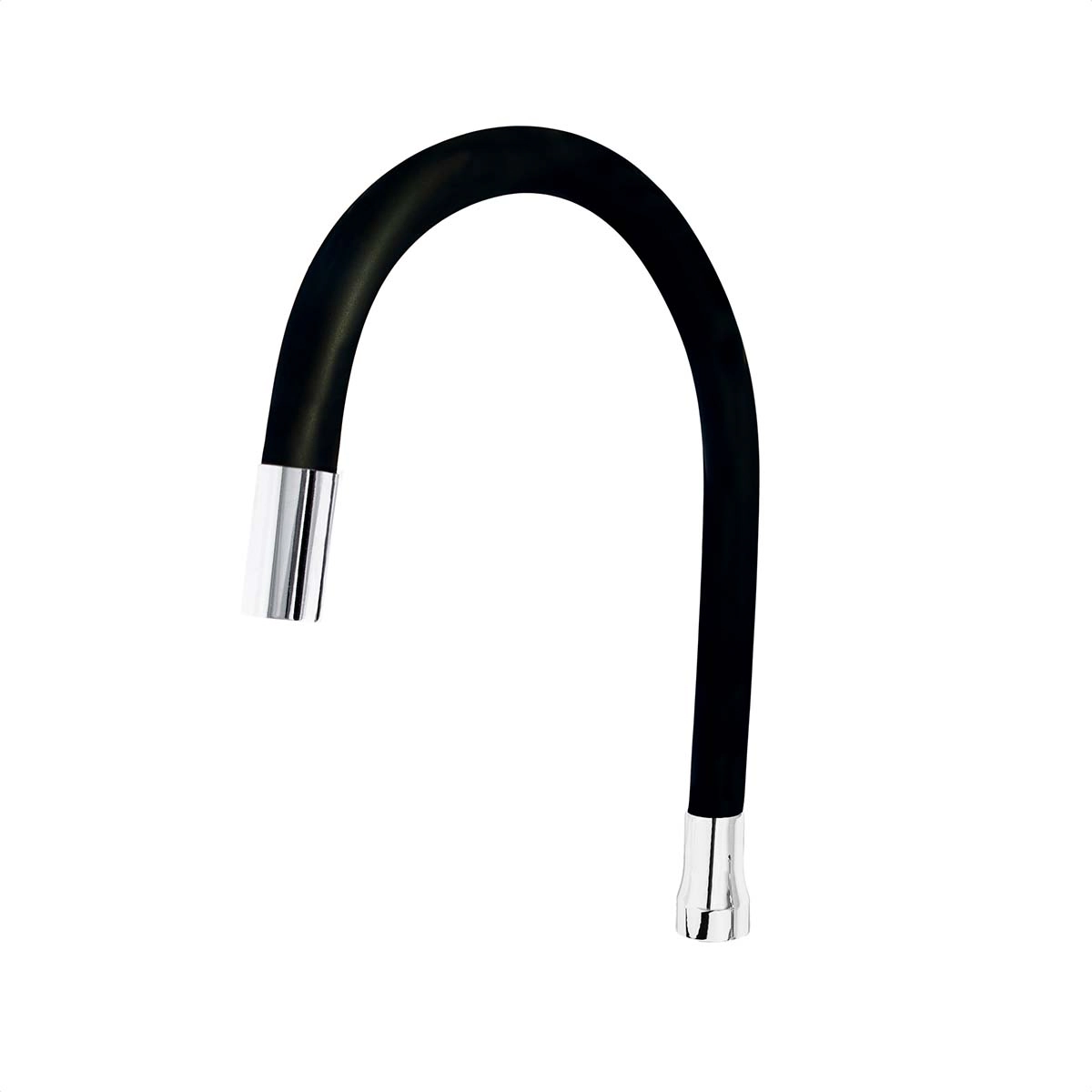 Tubo Para Torneira Flexível Inox Revestido Silicone Preto Com Arejador Fixo Latão Gourmet