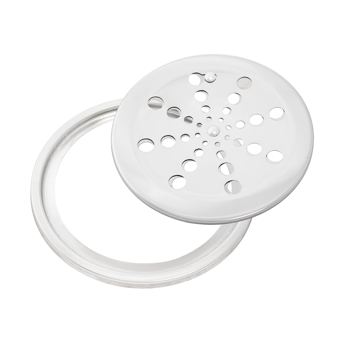 Kit Grelha Abre Fecha e Porta Grelha Redondo 15x15 em Inox Banheiro Cozinha Área Externa