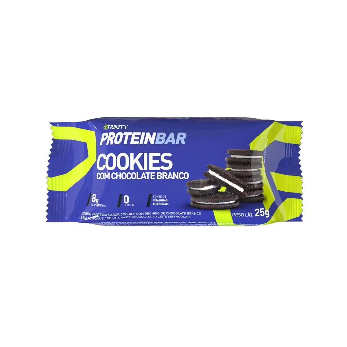 Barra Proteina Cookies Choc Branco Trinity 25g