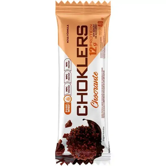 Barra De Proteína Chocrante Cobertura Chocolate Ao Leite Diet Mix Nutri Choklers Pacote 40g