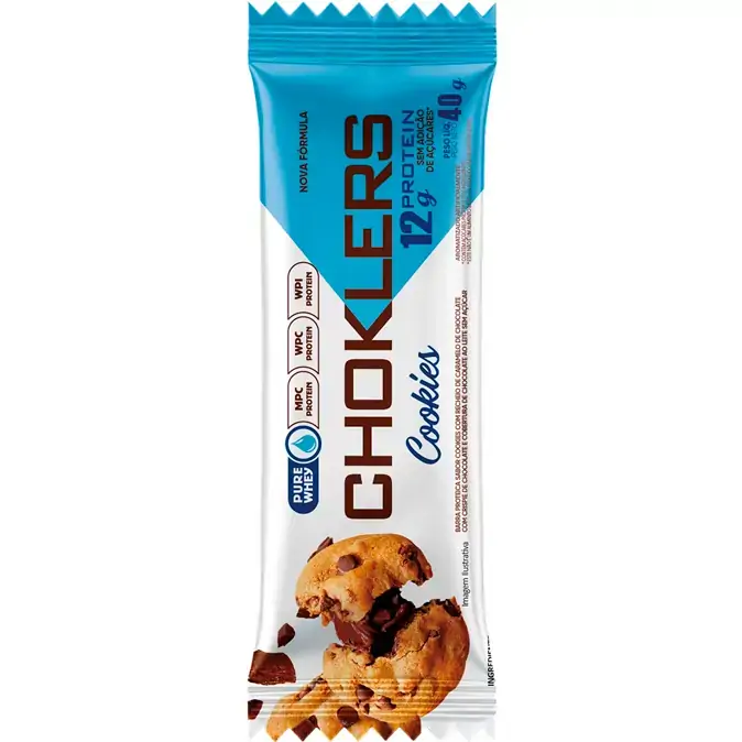 Barra De Proteína Cookies Cobertura Chocolate Ao Leite Diet Mix Nutri Choklers Pacote 40g