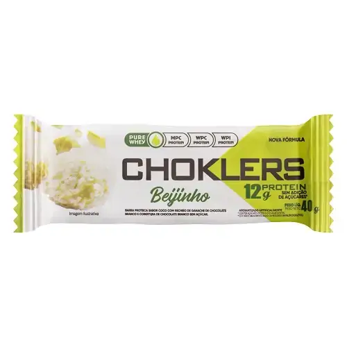 Barra De Proteína Beijinho Cobertura Chocolate Branco Diet Mix Nutri Choklers Pacote 40g