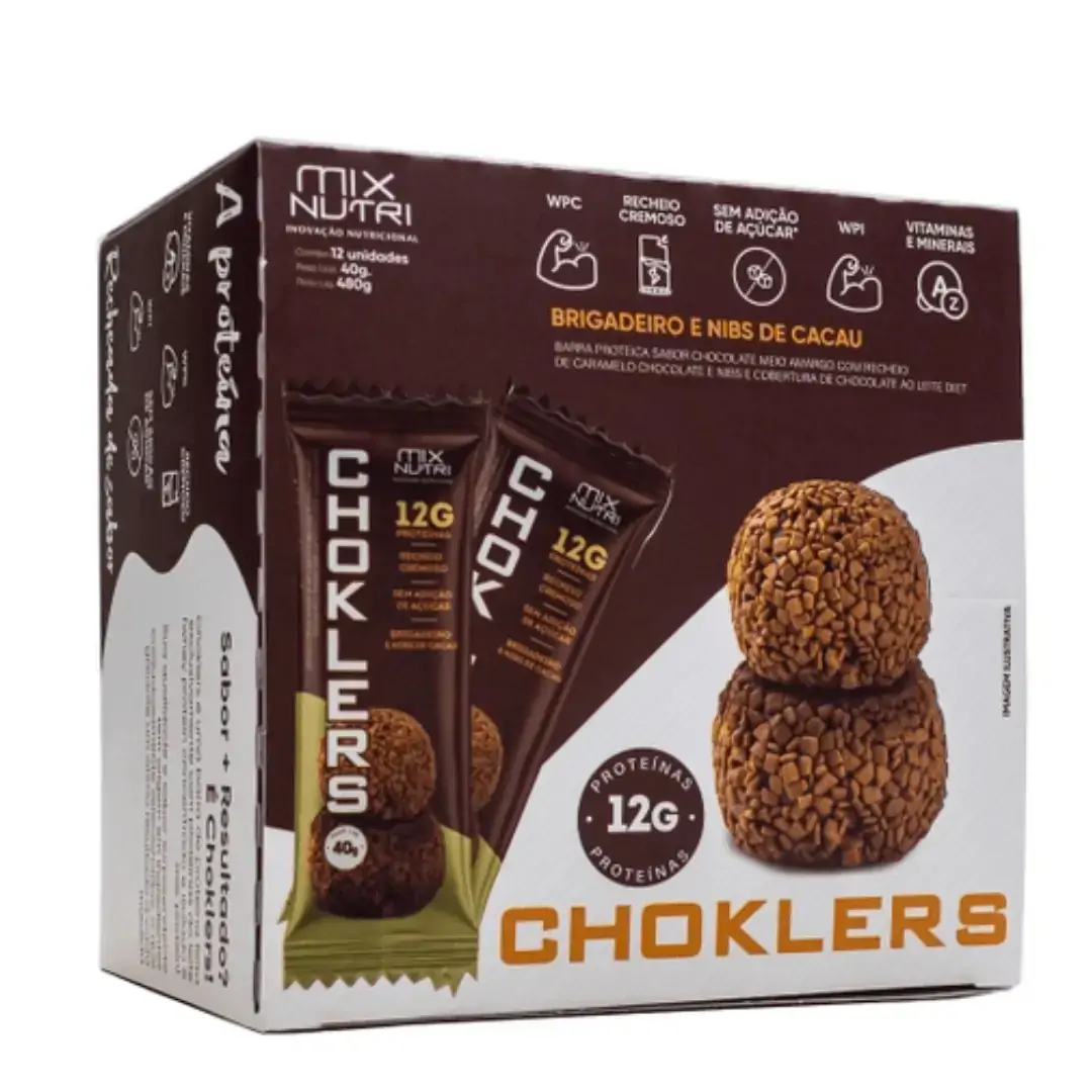 Choklers Brigadeiro E Nibs De Cacau 12x40g