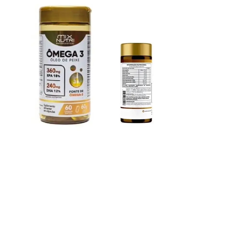 ômega 3 Mix Nutri Nutraceutical Frasco 60g 60 Cápsulas Softgel