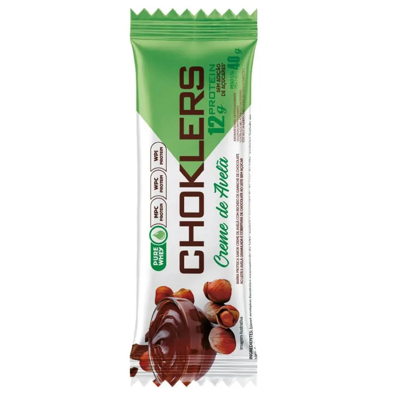 Barra de Proteína Sabor Creme de Avelã Choklers 40g