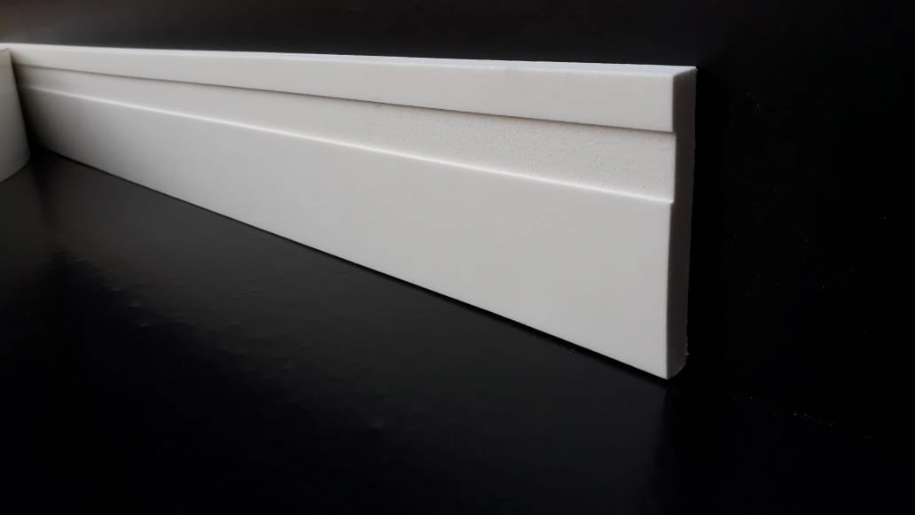Rodapé Eva Adesivo E Flexível *maresia 7cm X 1cm 5 Metros* Branco