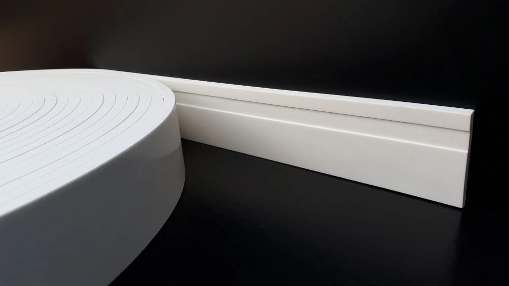 Rodapé Eva Adesivo E Flexível *maresia 7cm X 1cm 25 Metros* Branco