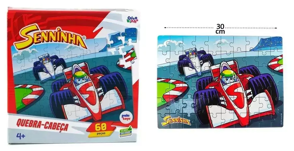Quebra-Cabeça Senninha em Corrida Formula 1 com 60 Peças
