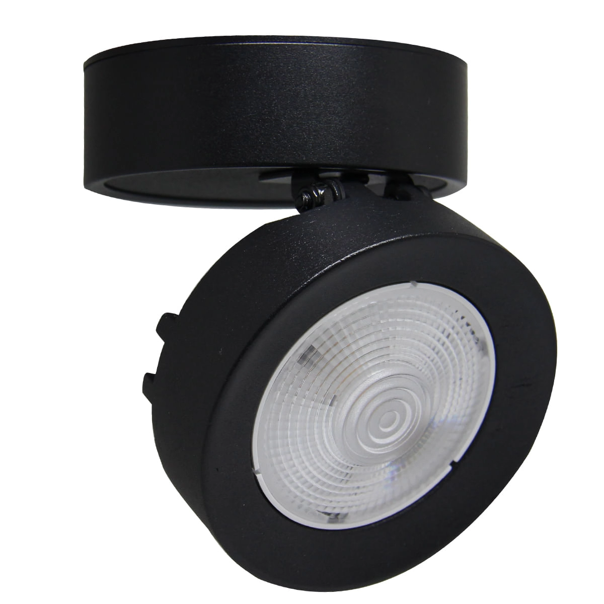 Spot Sobrepor Led 7w Redondo Direcionável Preto/branco Quente