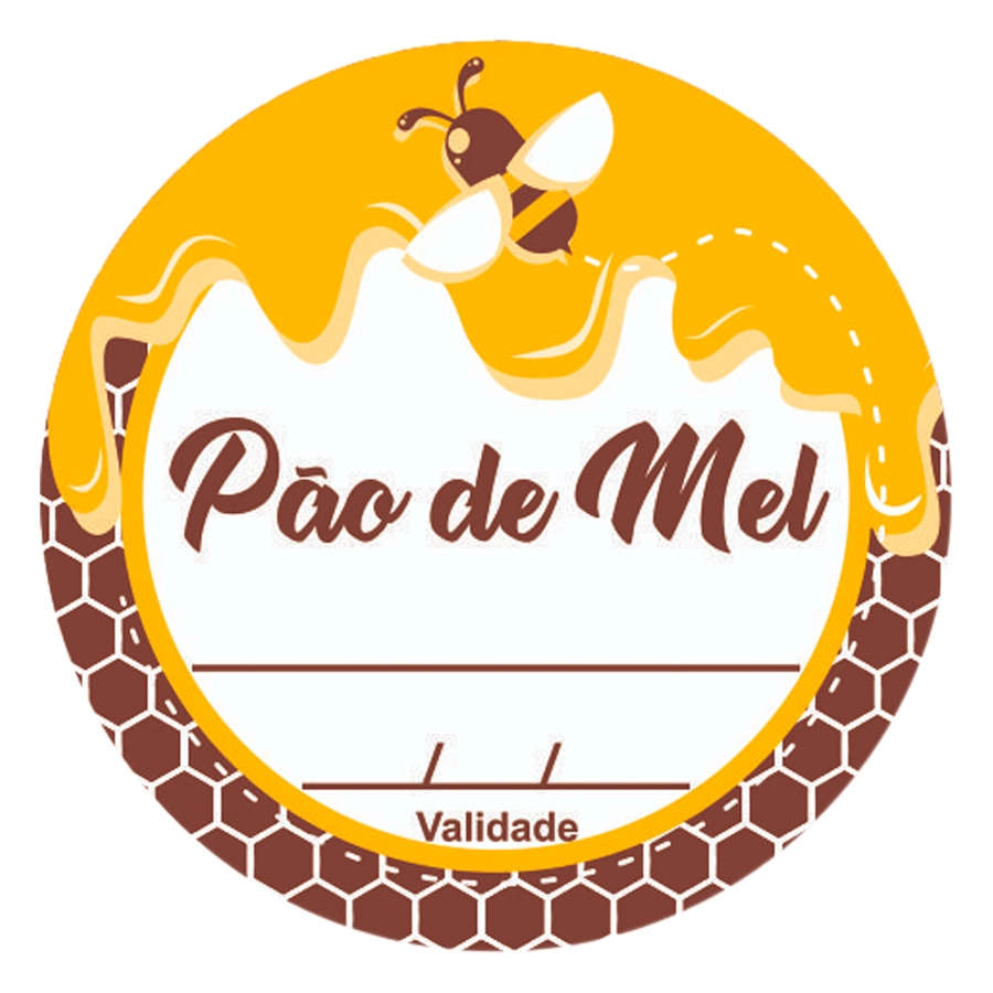 Etiqueta Redonda De Pão De Mel Abelhinha C26 Hiper 60un