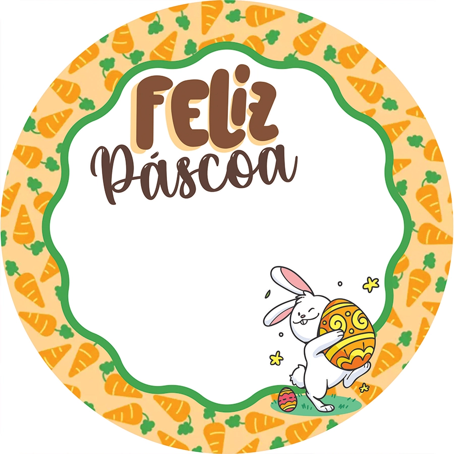 Etiq Coelho Feliz Cenoura P25 Hiper Embalagens
