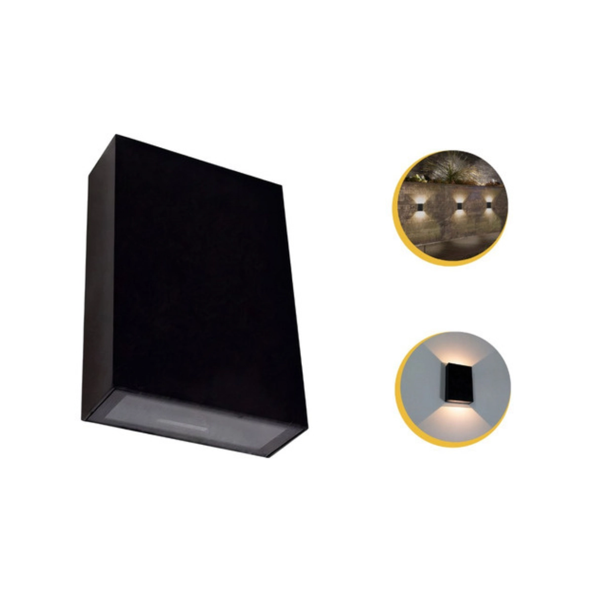 Arandela Blindada Efeito 2 Fachos Duplo Led 4w 3000k - Preto  Bco Quente - 110v/220v