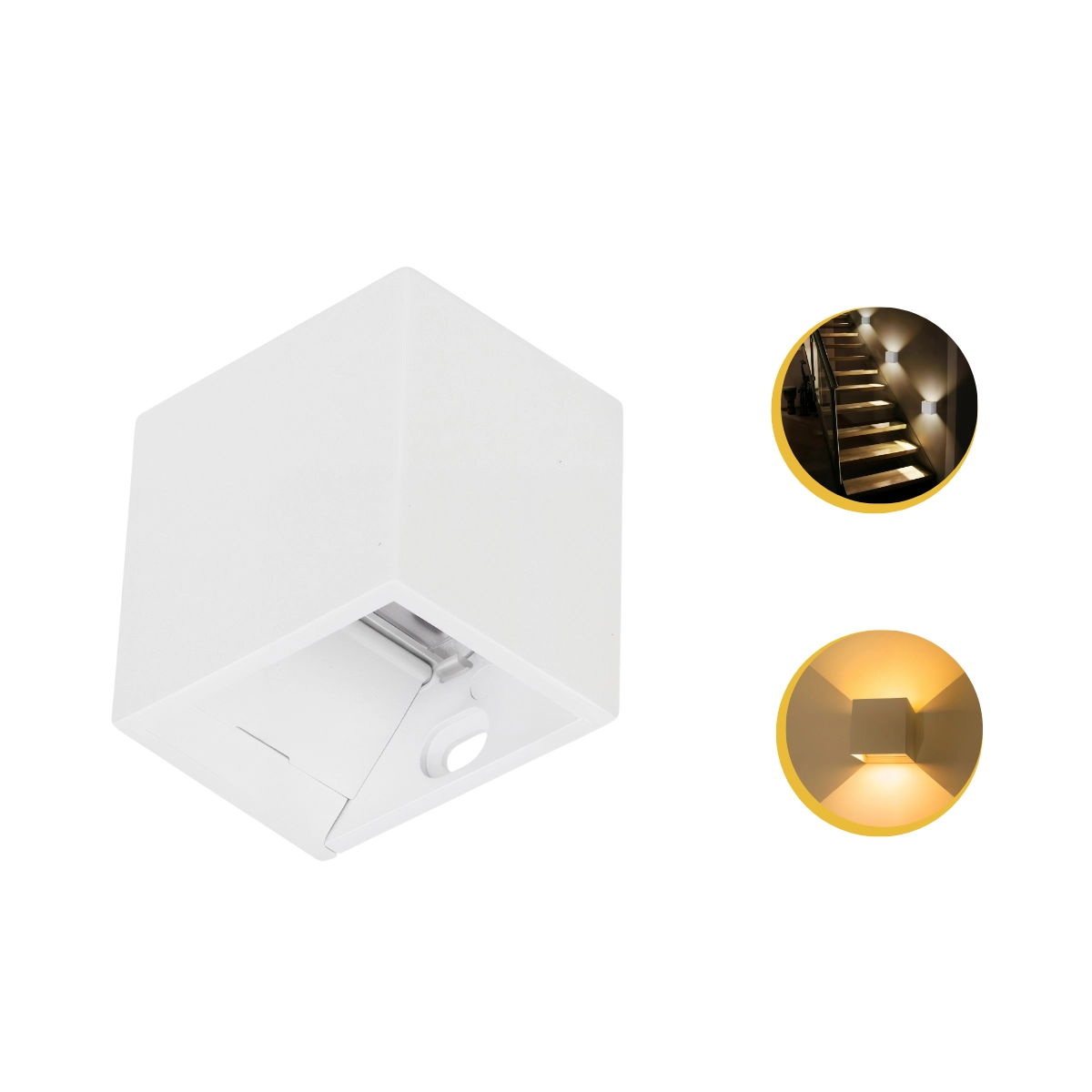 Arandela Mini Led 2w Branco Quente Cubo Bivolt  - Branco - 110v/220v
