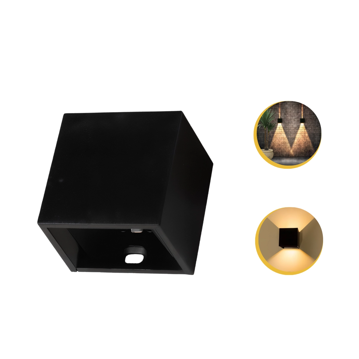 Arandela Mini Led 2w Branco Quente Cubo Bivolt  - Preto - 110v/220v