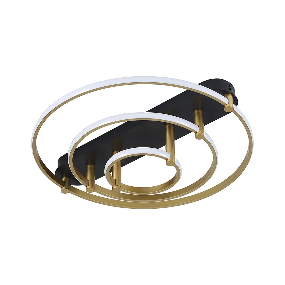 Plafon Skylight Listo 3106m Led Bivolt Preto/dourado