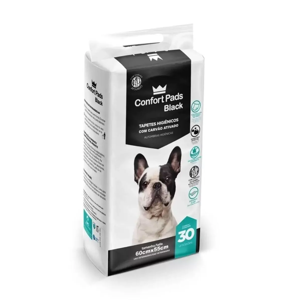 Tapete Higienico Confort Pads Black 55x60 30 Und