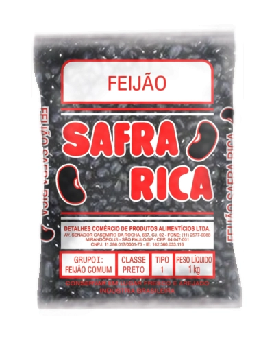 Feijão Safra Rica Preto Tipo 2 1kg
