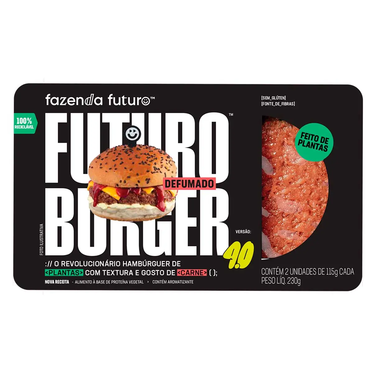 Hambúrguer de Planta Fazenda Futuro Defumado 230 g