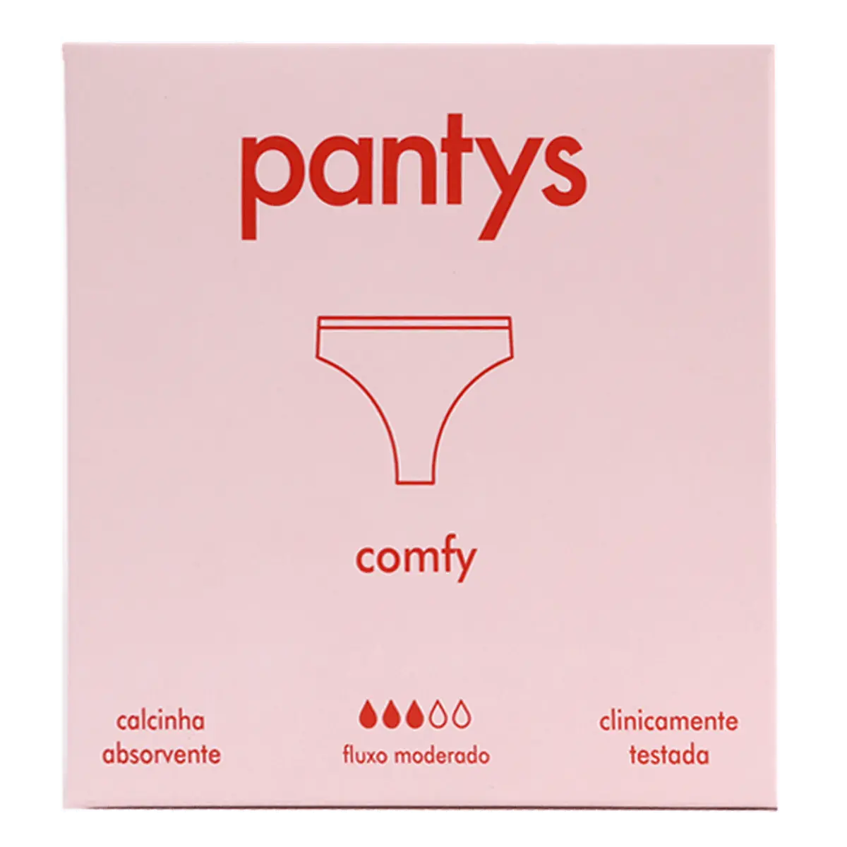 Calcinha Absorvente Pantys Comfy Básica para Fluxo Moderado XGG 1 Unidade
