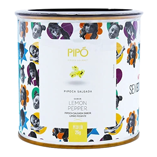 Pipoca Salgada Sabor Lemon Pepper Lata Pequena, Pipó Gourmet, 26 G