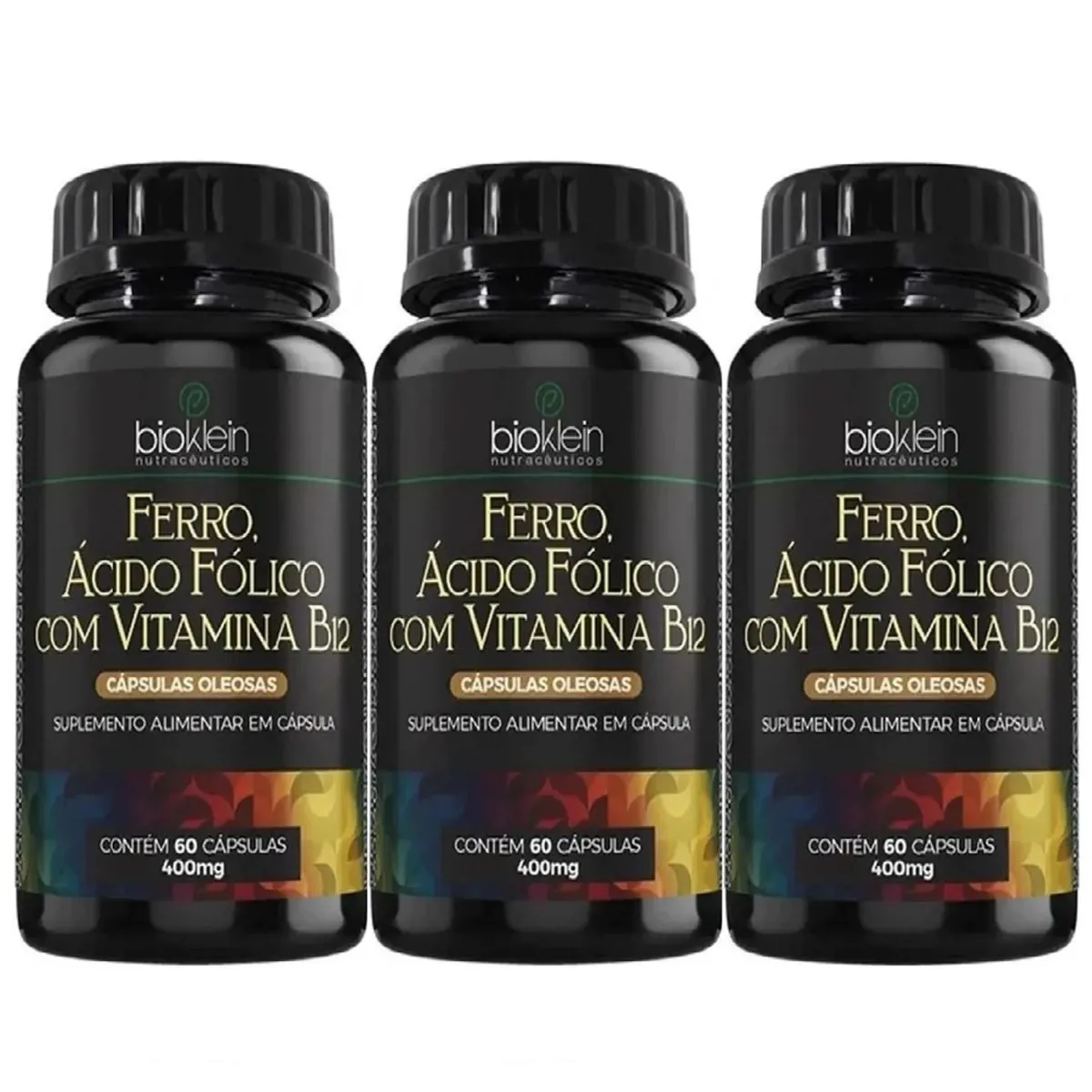 OLEO FERRO, ACIDO FOLICO C/ VITAMINA B12 400mg 60 Caps BIOKLEIN