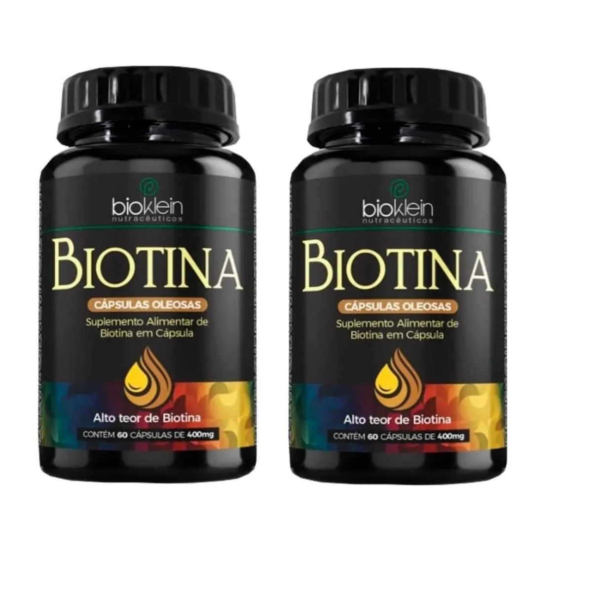 Kit 03 ÓLEO BIOTINA (Vitamina B7) 400mg 60 Caps Bioklein