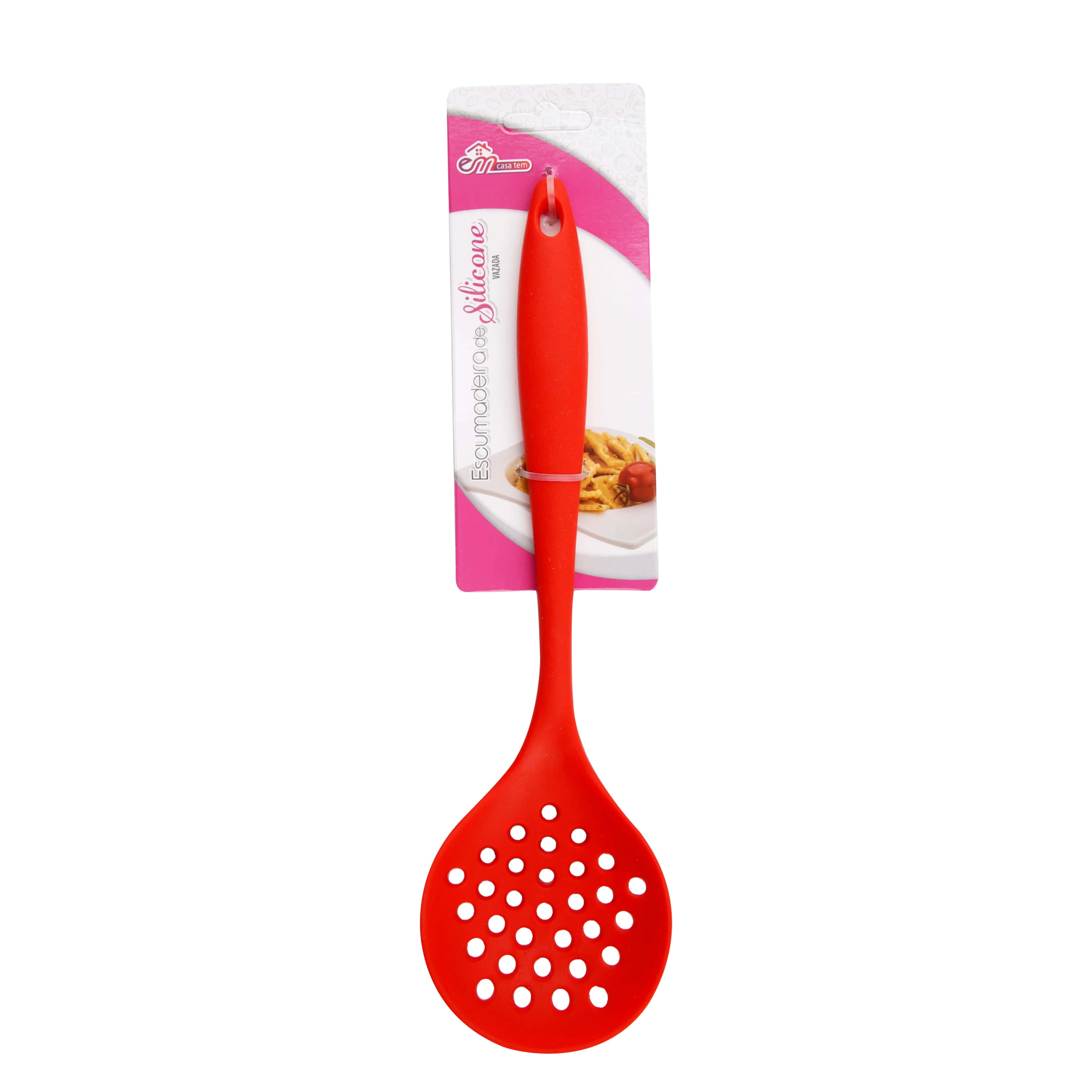 Escumadeira Silicone Vazada 28cm Vermelho13914 Inga