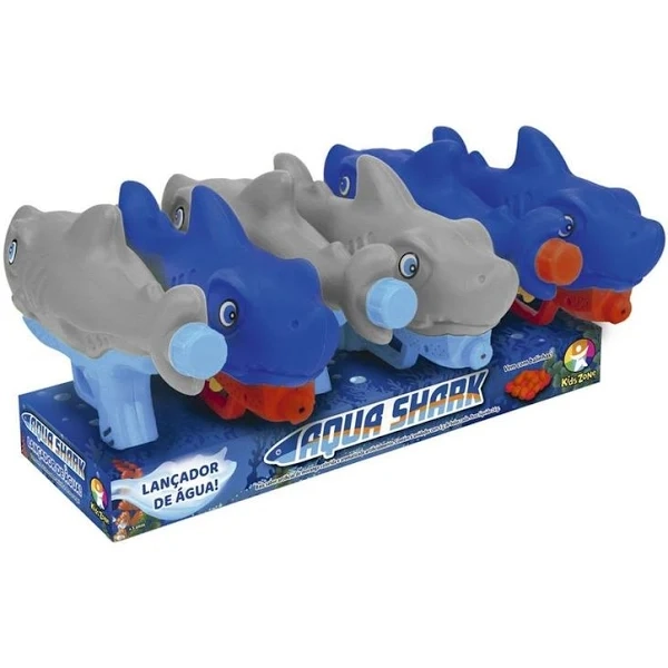 Bala Com Pistola Lança água Morango Aqua Shark Kids Zone 5g