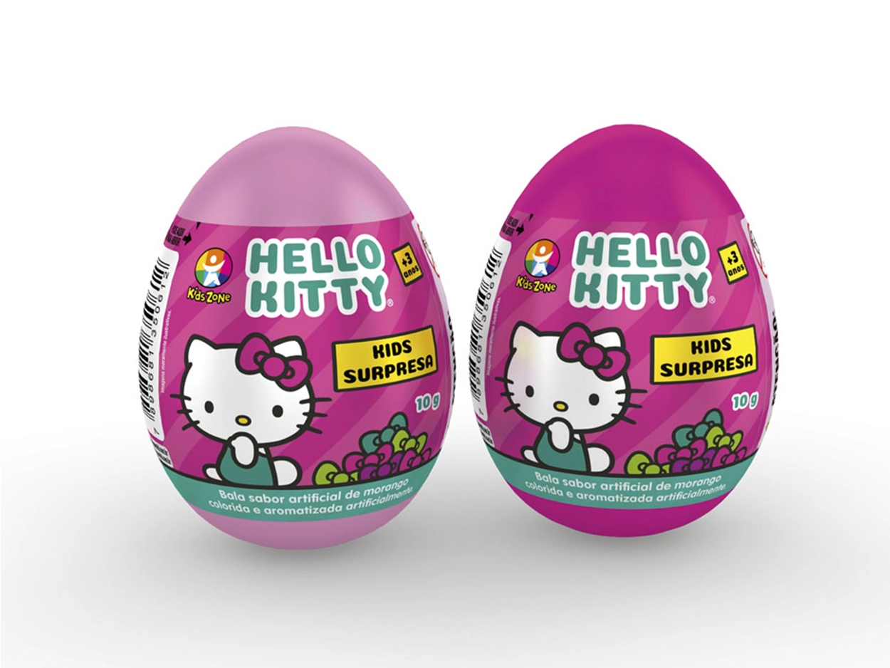 Bala Morango Hello Kitty Kids Zone Surpresa 9g
