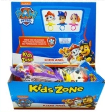 Pirulito Anel Tutti Frutti Ou Laranja Paw Patrol Kids Zone Pacote 13g