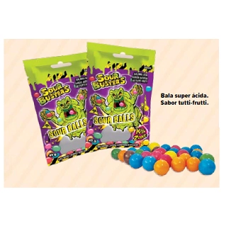 Balinha Tutti Frutti ácida Balls Kids Zone Sour Busters Sachê 49g