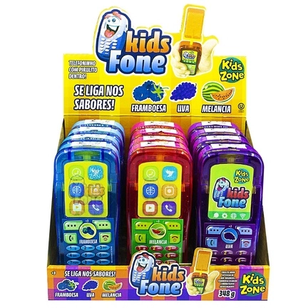 Pirulito Uva, Framboesa Ou Melancia Kids Zone Kids Fone 29g