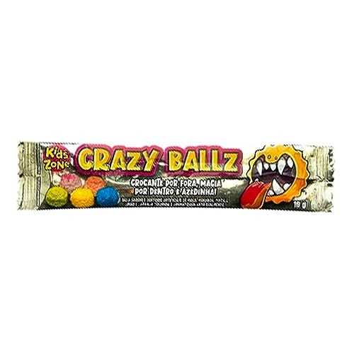 Bala Morango, Maçã, Mirtilo, Limão E Laranja Kids Zone Crazy Balls Pacote 19g