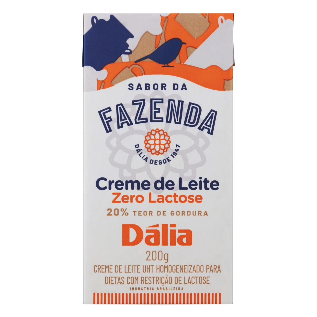 Creme De Leite Uht Homogeneizado Zero Lactose Dália Sabor Da Fazenda Caixa 200g