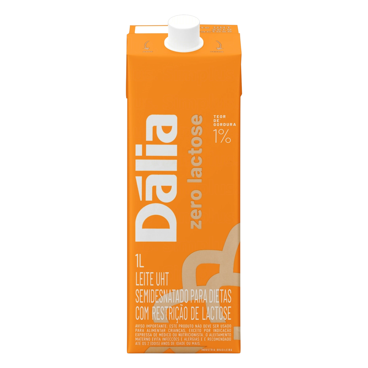 Leite UHT Semidesnatado Zero Lactose Dália Caixa com Tampa 1 Litro
