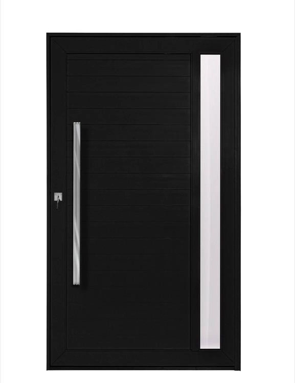 Porta Pivotante Com Visor Lambril Preto Direita 210x110