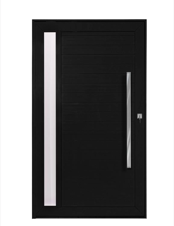 Porta Pivotante Com Visor Lambril Preto Esquerda - 210x110