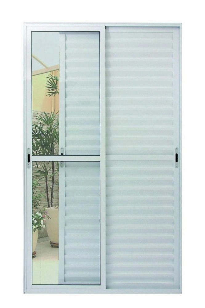 Porta Balcão Veneziana 03 Folhas Branco Maxx - 210x120