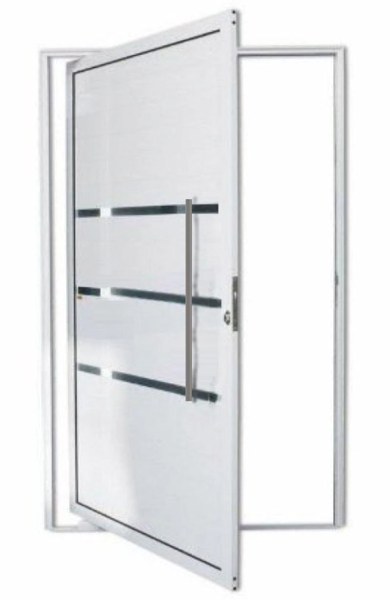 Porta Pivotante Com Friso Lambril Branco Esquerdo 210x100