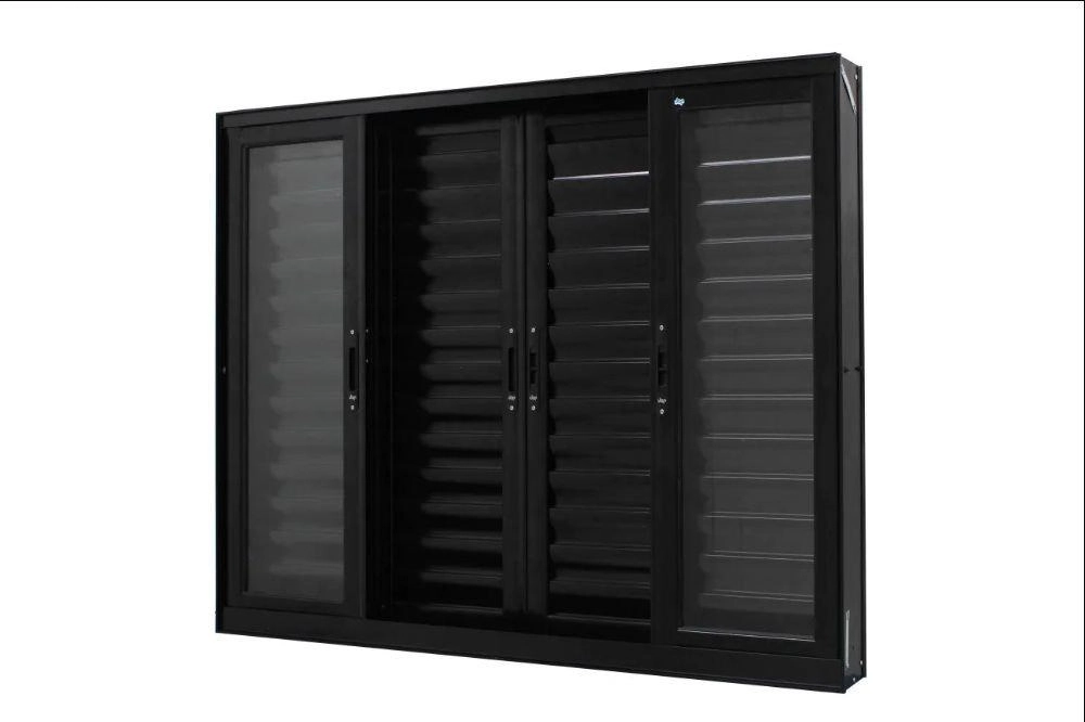 Janela De Alumínio Veneziana 06 Folhas Preto Maxx - 100x120