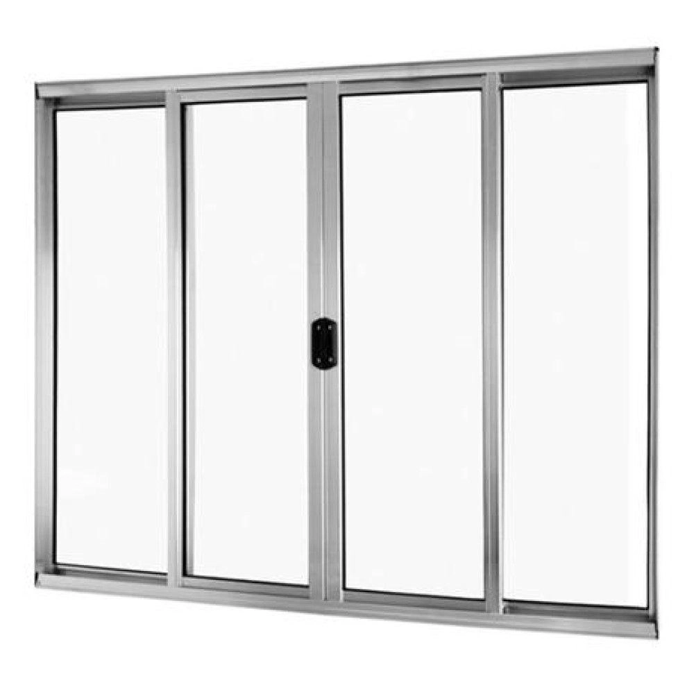 Janela De Alumínio 04 Folhas Fit Brilhante - 100x120