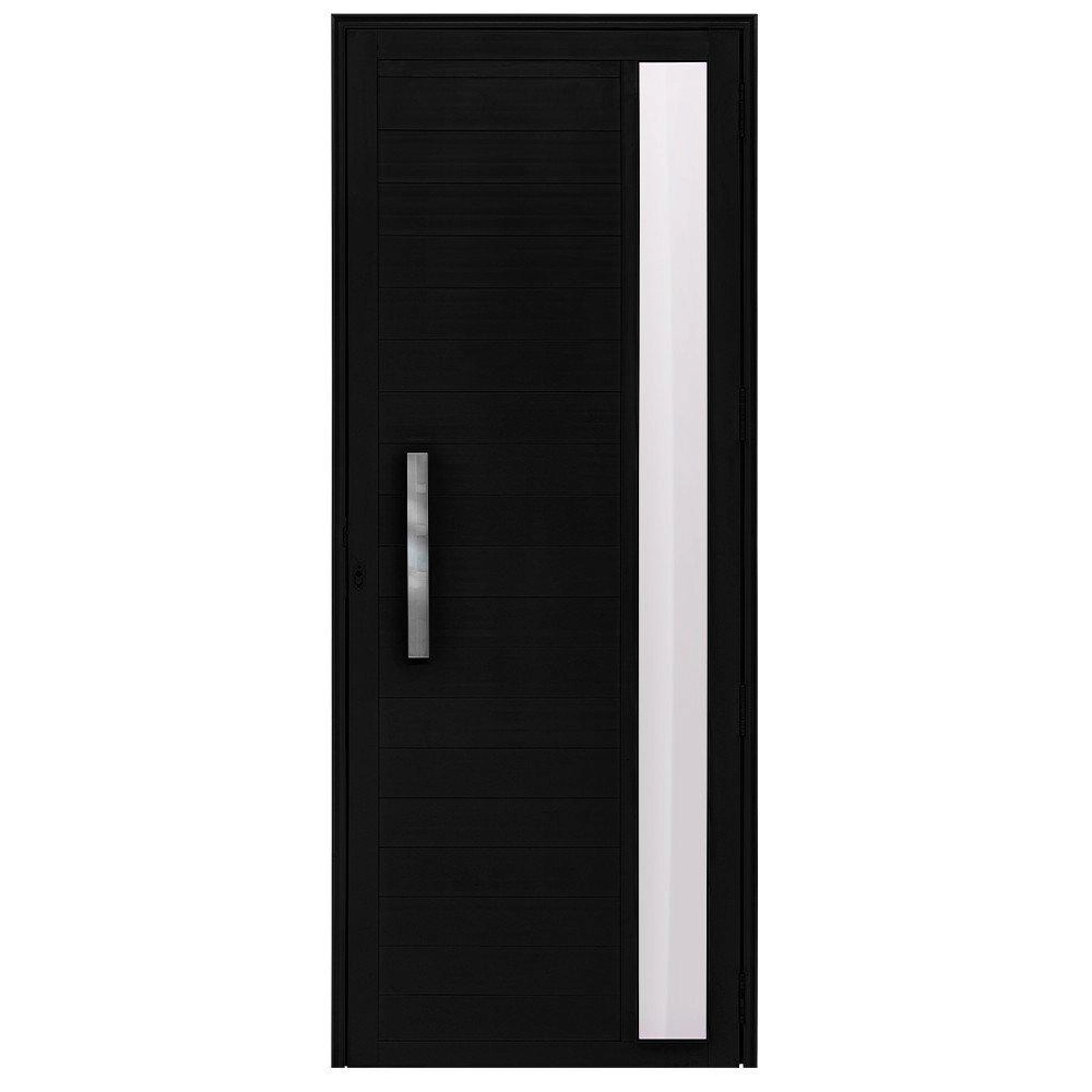 Porta Alumínio Lambril Com Visor Preto Esquerda - 210x90