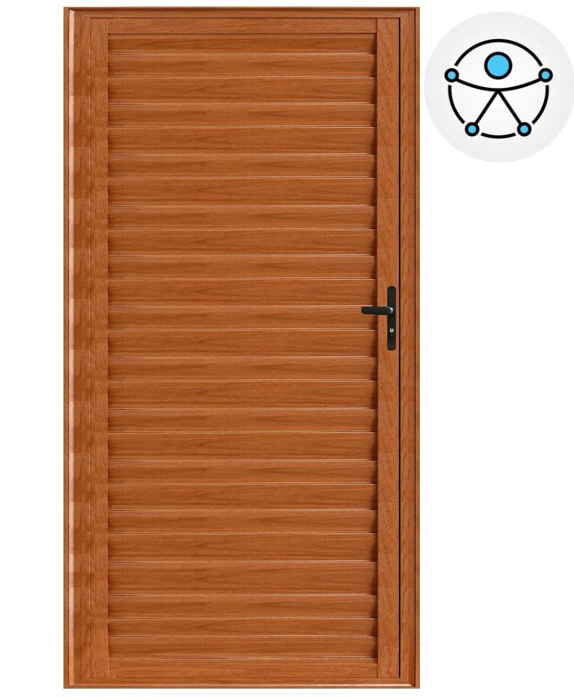 Porta De Alumínio Palheta Madeiro Max Acess Direita 210x100