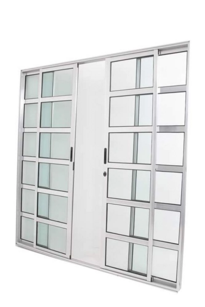 Porta De Alumínio 04 Folhas Travessa Maxx Branca - 210x160