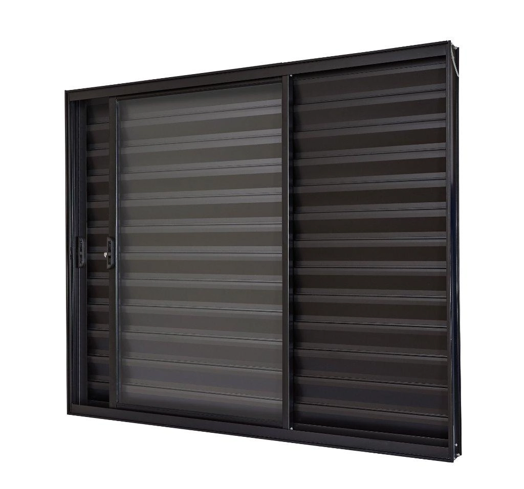 Janela De Alumínio Veneziana Classic 03 Folhas Preto - 100x120