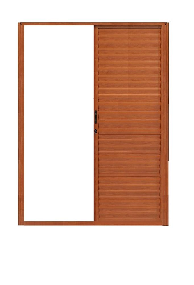 Porta De Alumínio Parede Palheta Madeiro Direita - 210x155