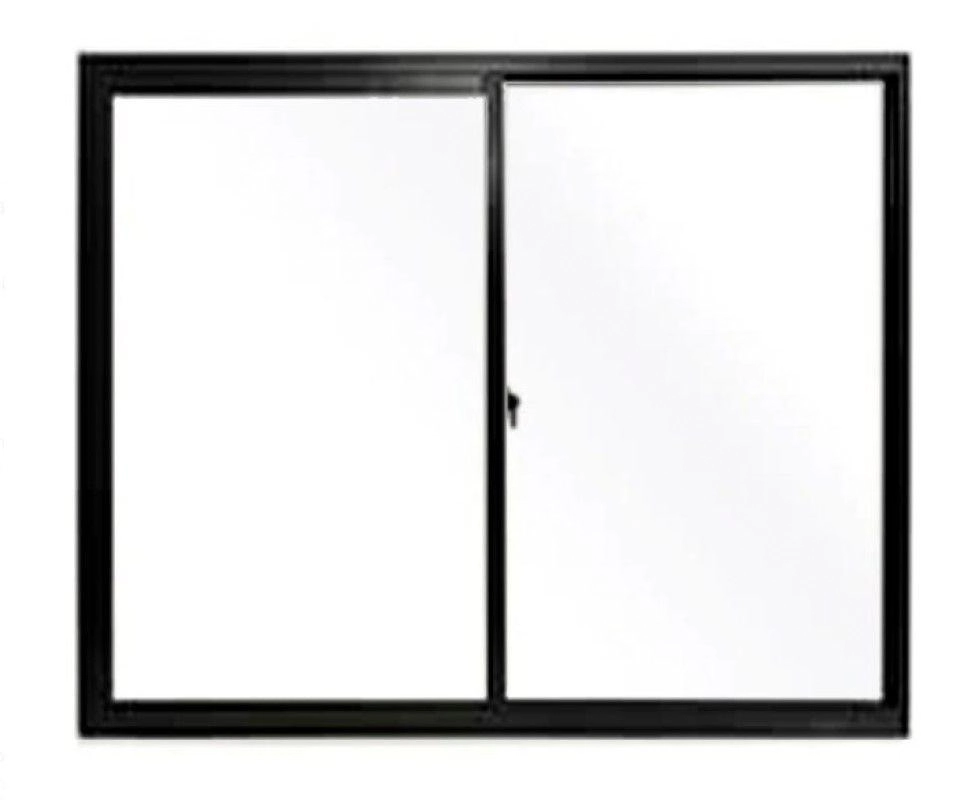 Janela De Alumínio 02 Folhas Fit Preto - 100x100